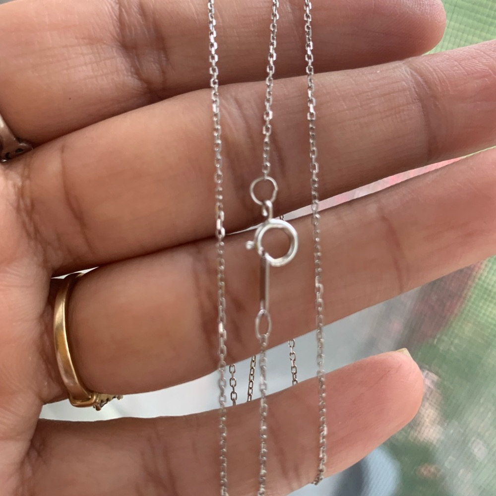 14k White Gold Cable Link Chain - 18"